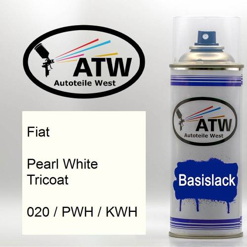 Fiat, Pearl White Tricoat, 020 / PWH / KWH: 400ml Sprühdose, von ATW Autoteile West.